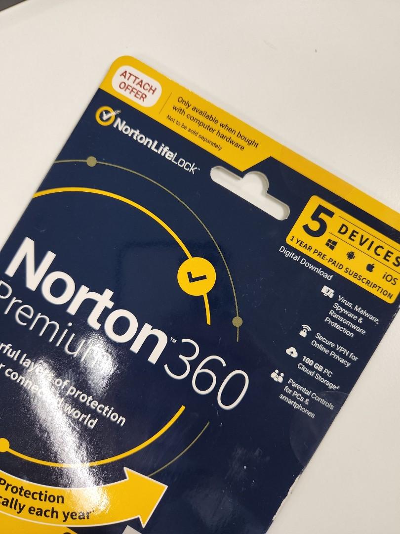 Norton 360 Antivirus for 5 Devices, Computers & Tech, Office ...