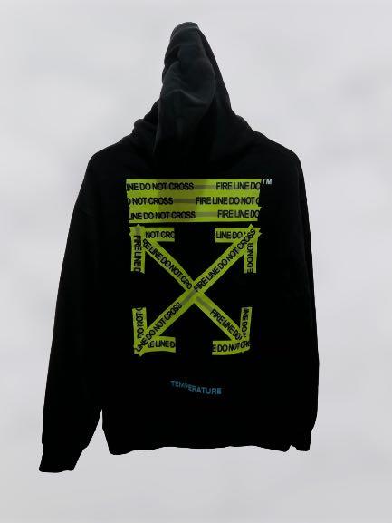 OFF WHITE CAUTION TAPE Men's Fashion, Tops & Sets, Hoodies Carousell