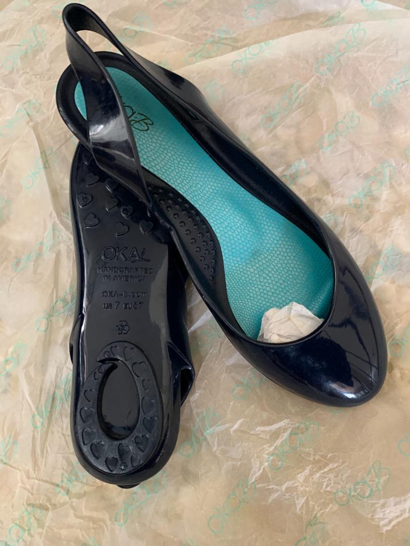 Navy blue sales slingback flats