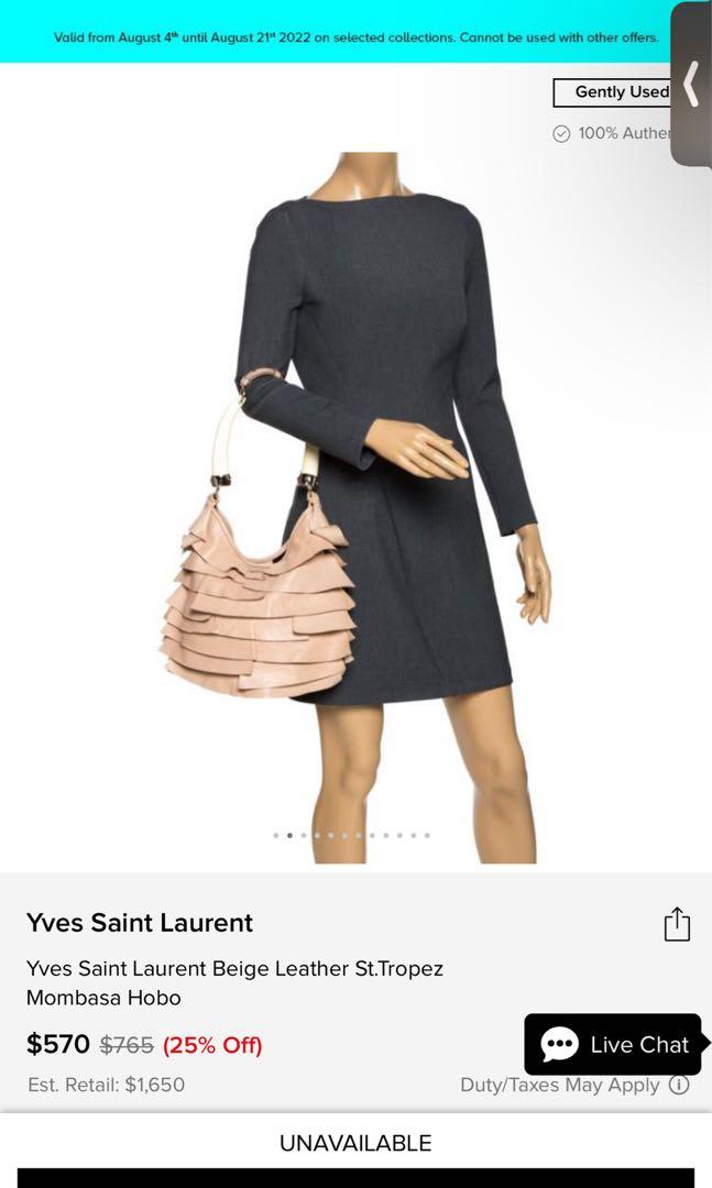 Yves Saint Laurent Beige Leather Small St Tropez Hobo Yves Saint Laurent