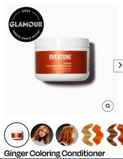 Overtone ginger colouring coloring condition tub hair mask non damaging hair dye colour brown reddish orange