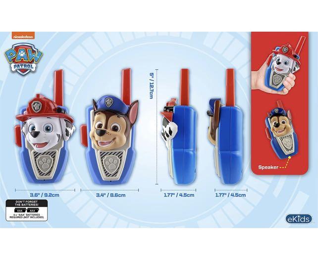 PAW Patrol Walkie Talkies Set of 2 Kids Walkie Talkies Chase and