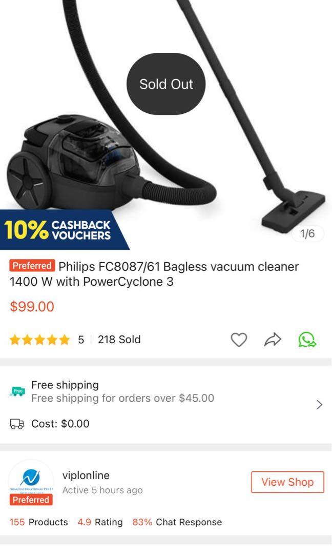 Philips FC8087/61 Bagless vacuum cleaner 1400 W with PowerCyclone 3