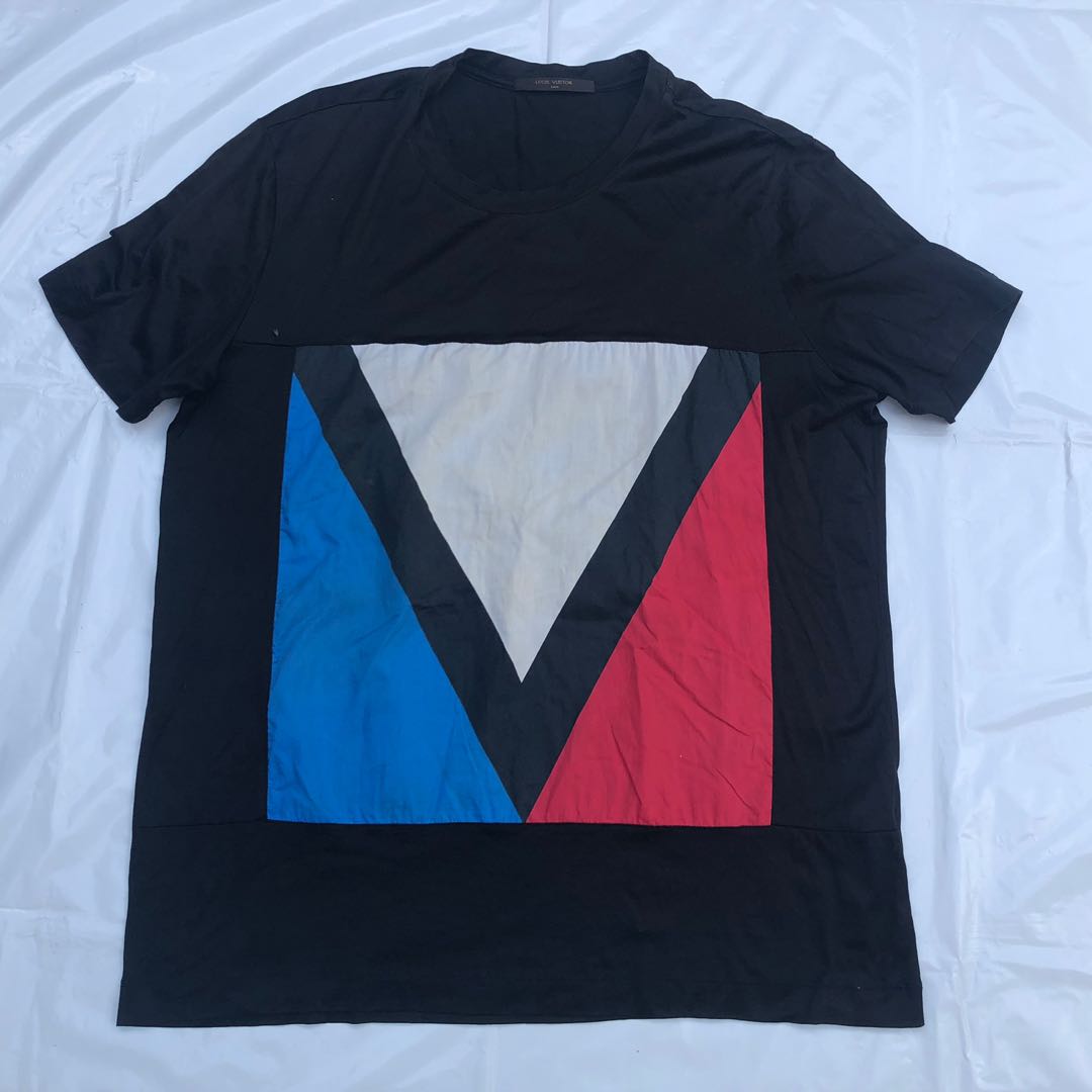 Louis Vuitton White T Shirt Réf. 1854 Blue Red Barcode Logo Brand New Size S