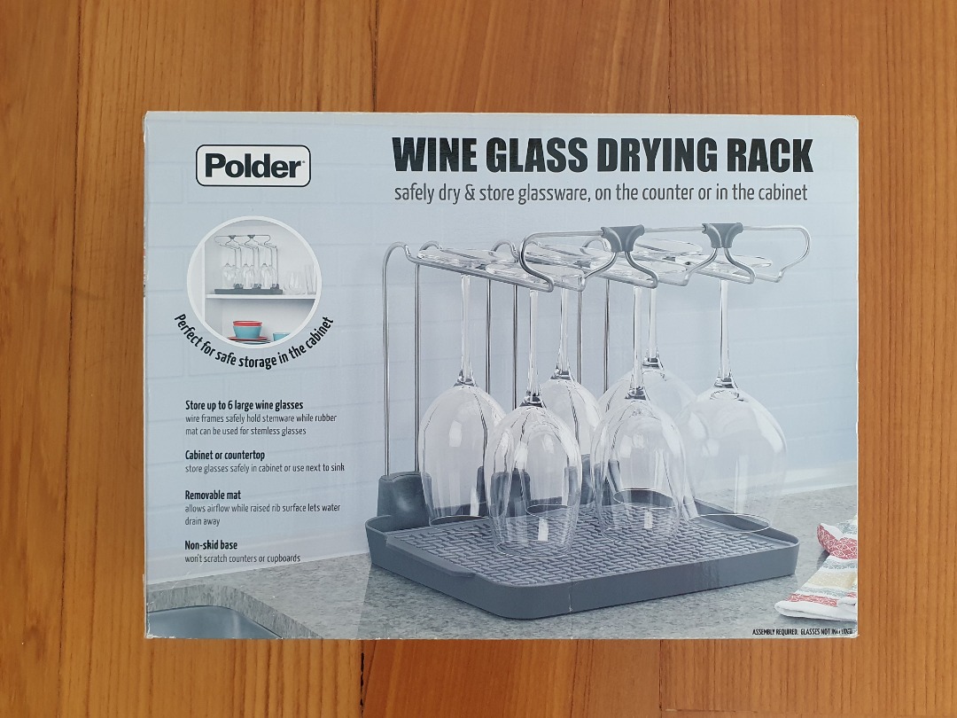 Polder Wine Glass Drying Rack, Furniture & Home Living, Kitchenware