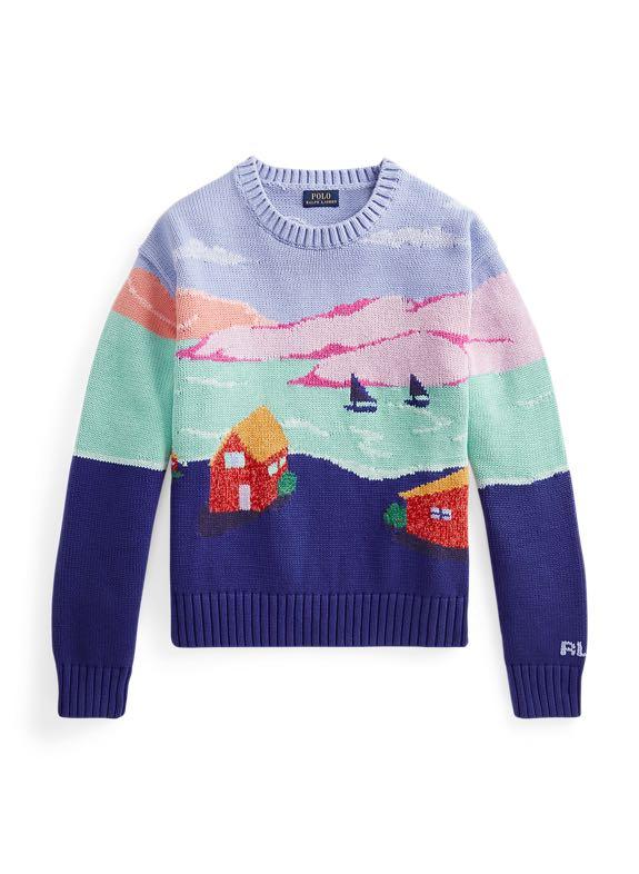 Polo Ralph Lauren Cotton Wool Blend Sweater Pullover Top Women s