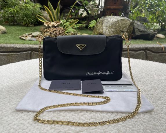 Prada crossbody bag on sale nylon with chain