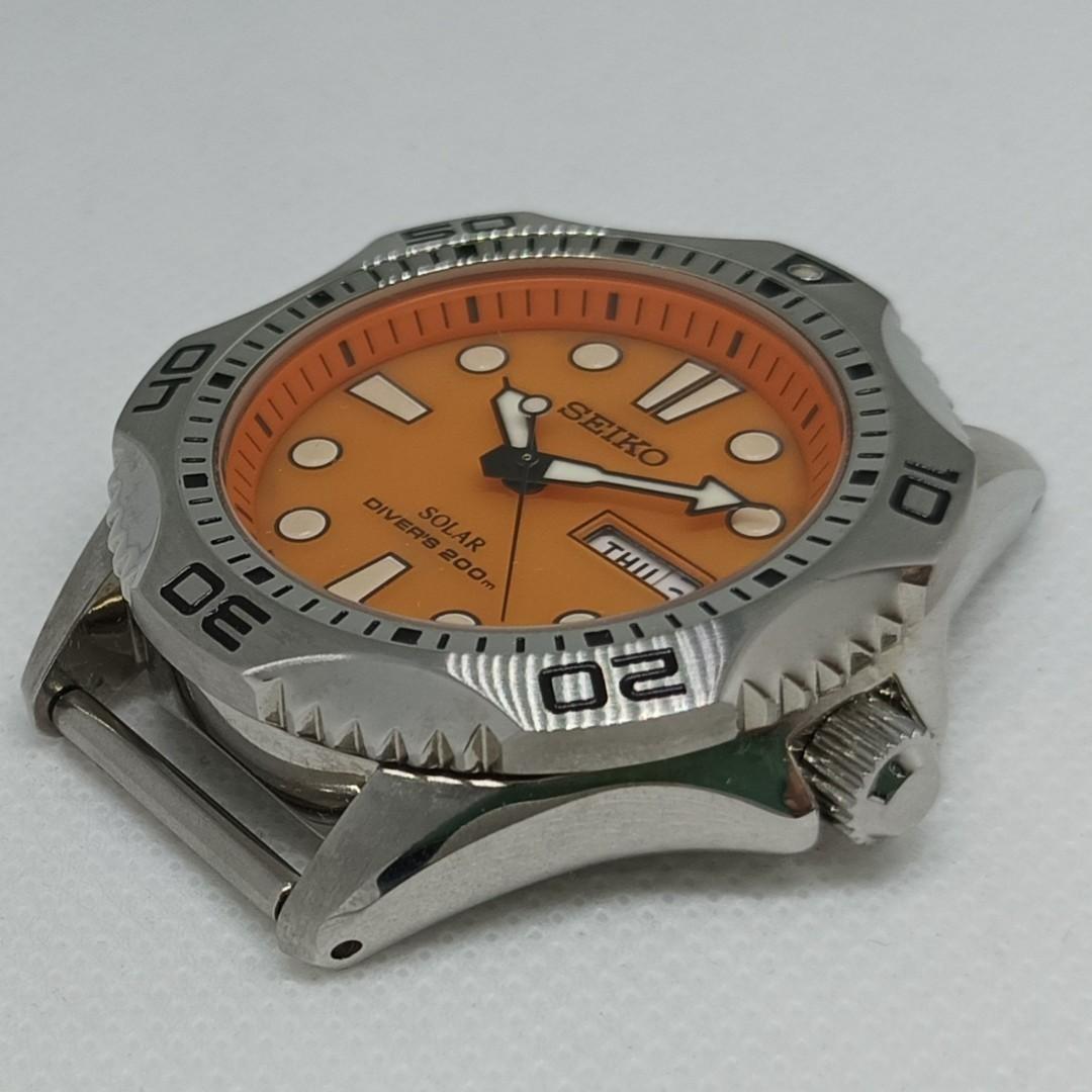 Rare Sporty Collectible New Seiko Solar Orange Dial SNE109P1, Luxury,  Watches on Carousell