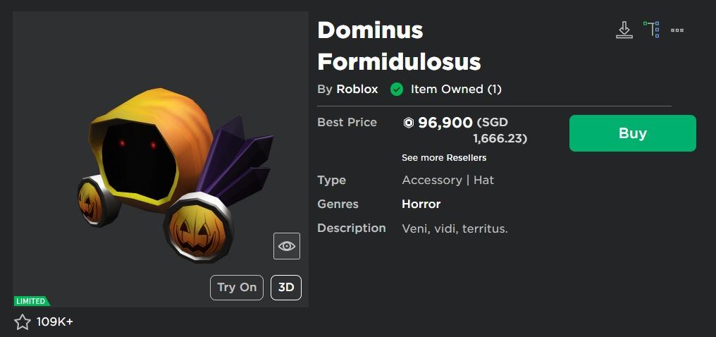 Dominus Aureus  Roblox Limited Item - Rolimon's