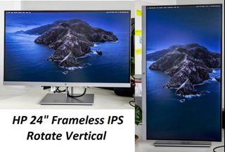 SALE!!! HP 24 inch Frameless IPS LED monitor, Rotate Vertical, HDMI, Display port,USB, 1080p