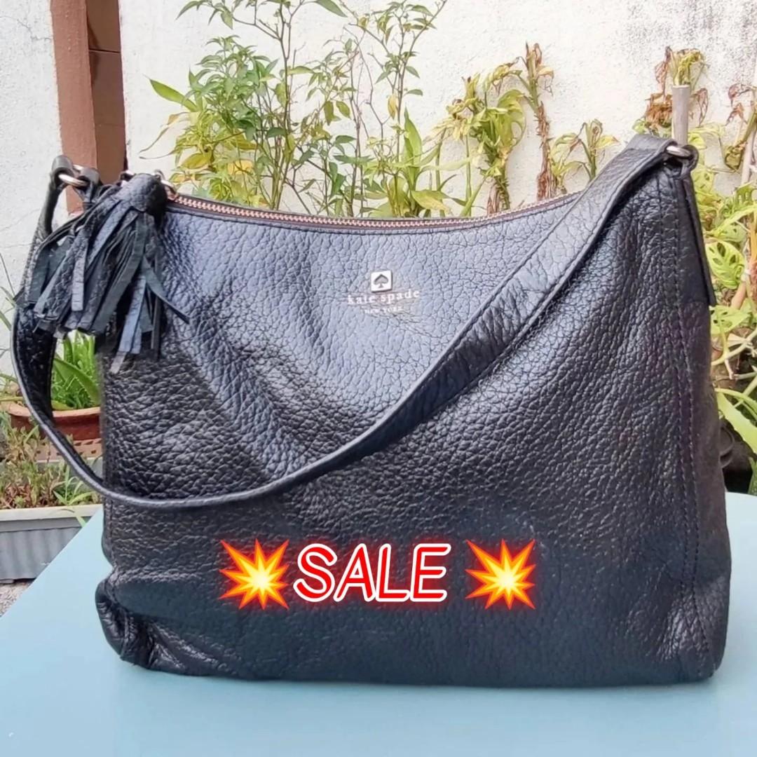 💥SALE💥 KATE SPADE BLACK HOBO LEATHER BAG, Luxury, Bags & Wallets on  Carousell