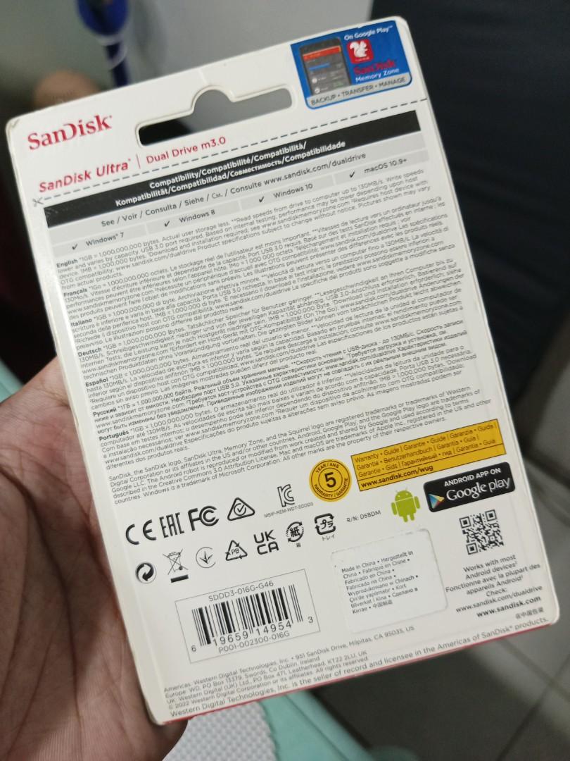 SANDISK ULTRA - DUAL DRIVE USB M3.0 (Category: Memory & SD Cards) located in Quezon City. Submitted by bryllegacer (Listing ID 1177664346, Image 2). Description: 1. SANDISK ULTRA 3.0 FLASH DRIVE 16GB GB ONLINE PRICE: 750 OUR PRICE: 400.