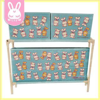 Sanrio Cinnamoroll & Cappuccino Usamimi Bunny Ears 2-Tier 3-Box Storage Drawers Shelf Rack