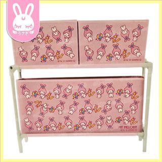 Sanrio My Melody Usamimi Bunny Ears 2-Tier 3-Box Storage Drawers Shelf Rack