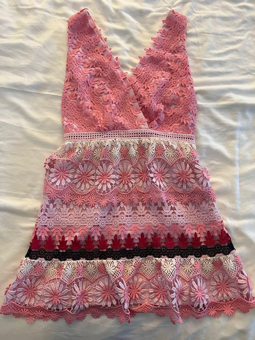 Tiered guipure lace mini dress shop