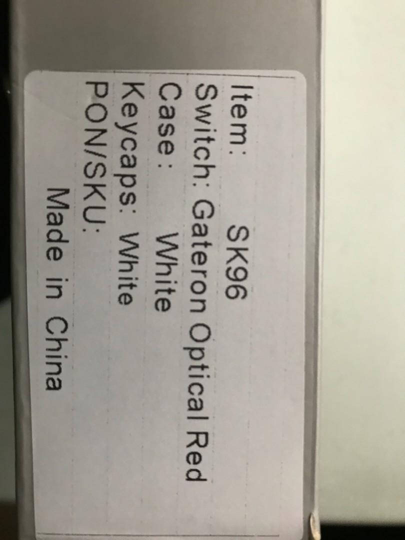 SK96 OPTICAL SWITCH KEYBOARD (WIRED VERSION), Computers & Tech, Parts ...