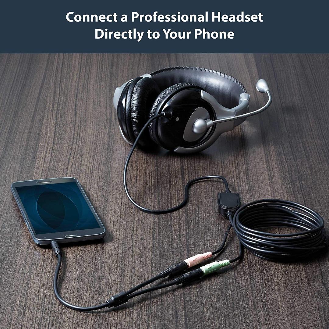 Headset Adapter, Microphone and Headphone Splitter 3.5mm