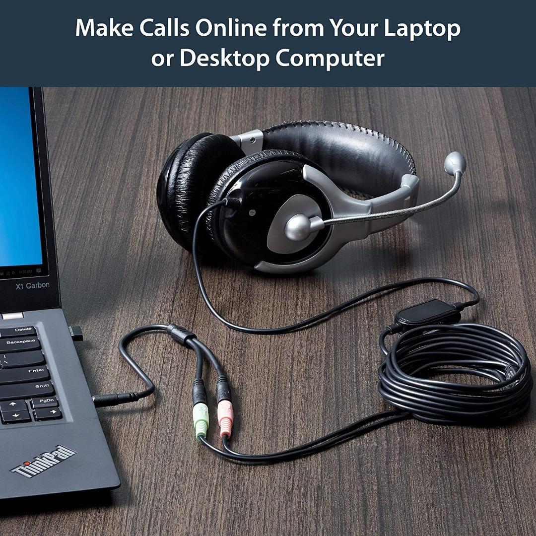 Headset Adapter, Microphone and Headphone Splitter 3.5mm