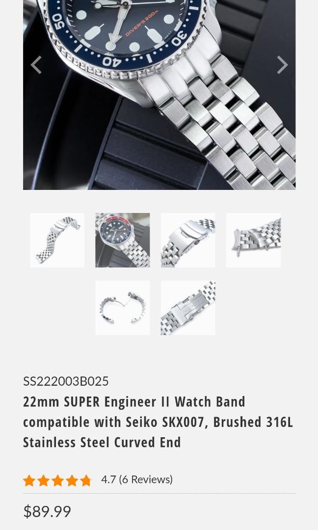 Strapcode Super Engineer For Seiko SKX, Men's Fashion, Watches ...