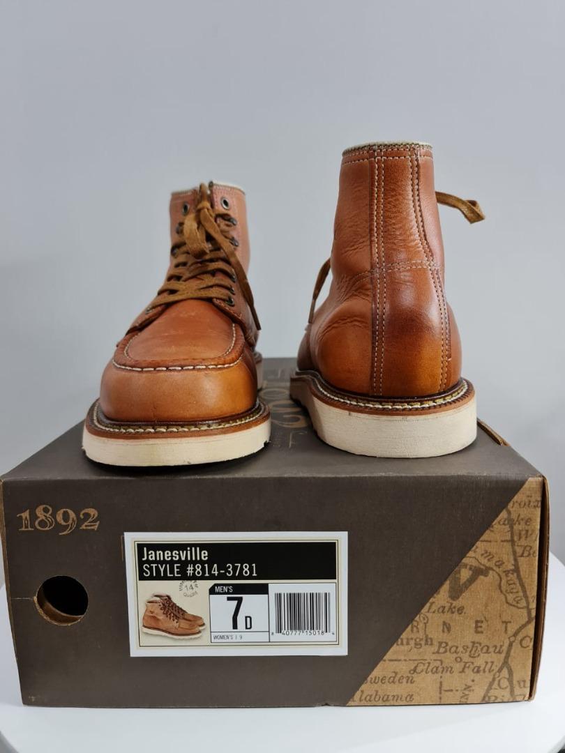 Thorogood Janesville Nantucket Leather Made in USA Moc Toe Red Wing Style Boot Rare redwing