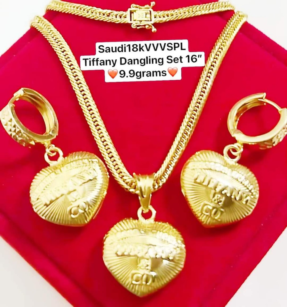 Tiffany Set Saudi Gold 18k, Women's Fashion, Jewelry & Organizers ...