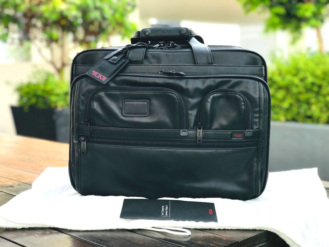 TUMI Office Bag, Trolley, Leather, Cabin Size, Luxury, Bags & Wallets