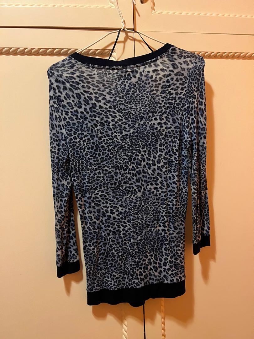 Zara blue leopard cardigan, 女裝, 外套 