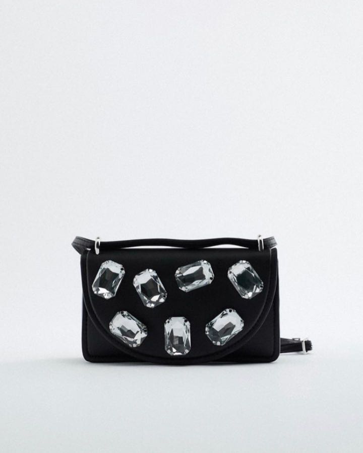 Zara Rhinestones Bag, Women's Fashion, Bags & Wallets, Crossbody Bags
