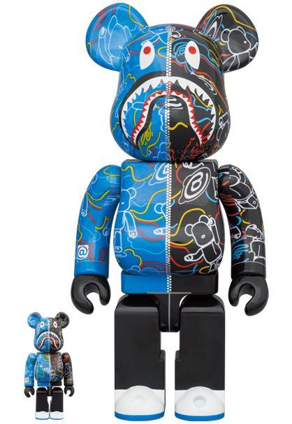 🐻 BE@RBRICK LINE CAMO SHARK 100％ & 400％ 🐻, 興趣及遊戲, 玩具