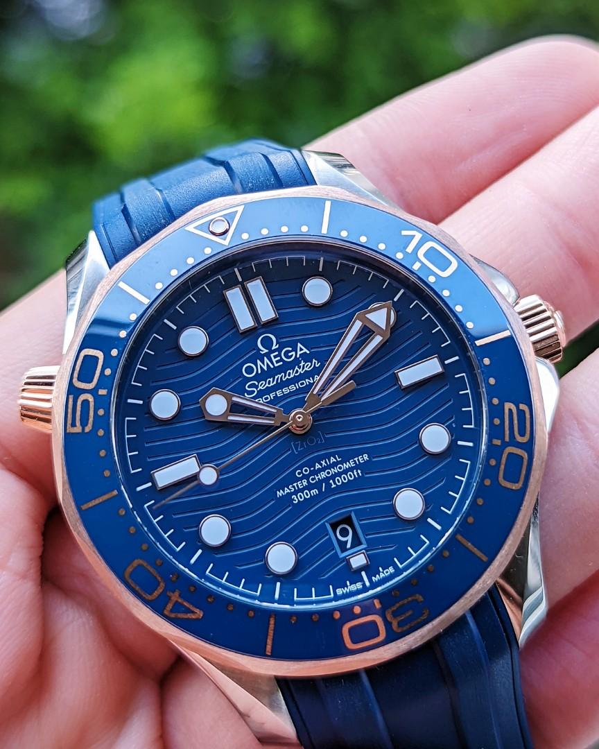 Omega seamaster rose gold rubber sales