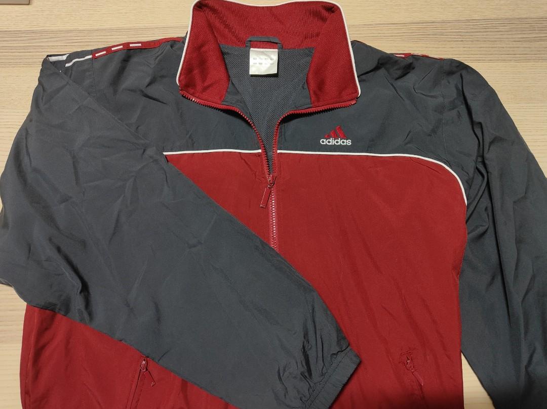 Adidas store windbreaker maroon