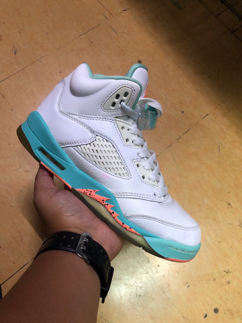 Air jordan retro 5 light aqua online