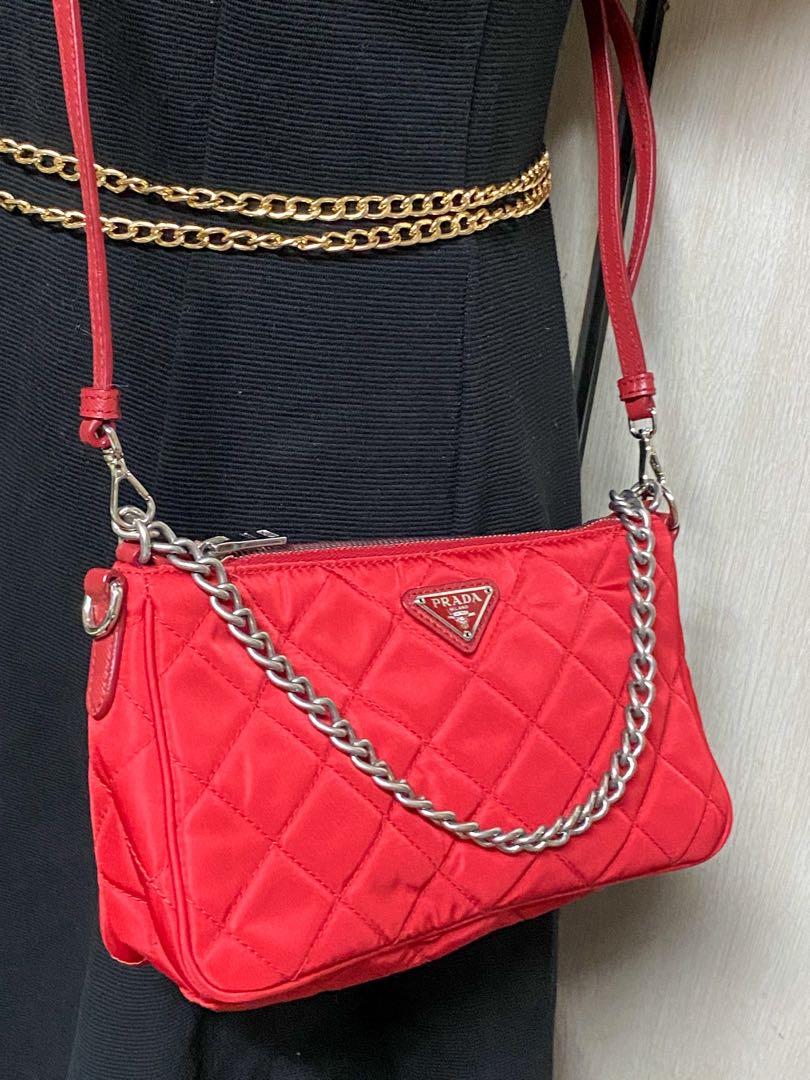 Prada Tessuto Satchel Bag Red Cloth ref.925063 - Joli Closet