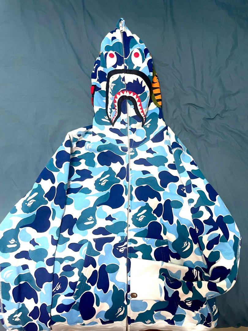 Bape Colour Camo Shark Double Zip Hoodie Men s Fashion Coats
