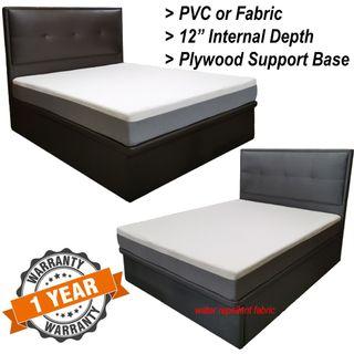 Brand New Queen Size Storage Bed PVC or Fabric Free Delivery+Installation