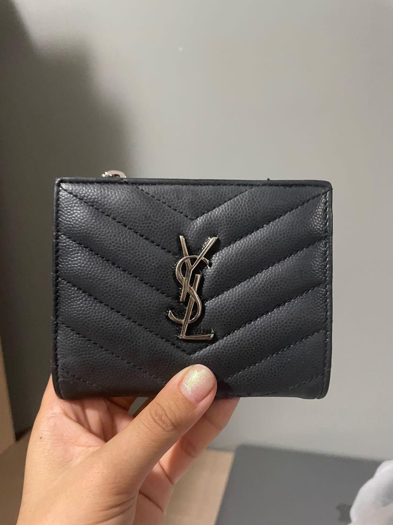 Ysl monogram matelassé shop leather bifold wallet