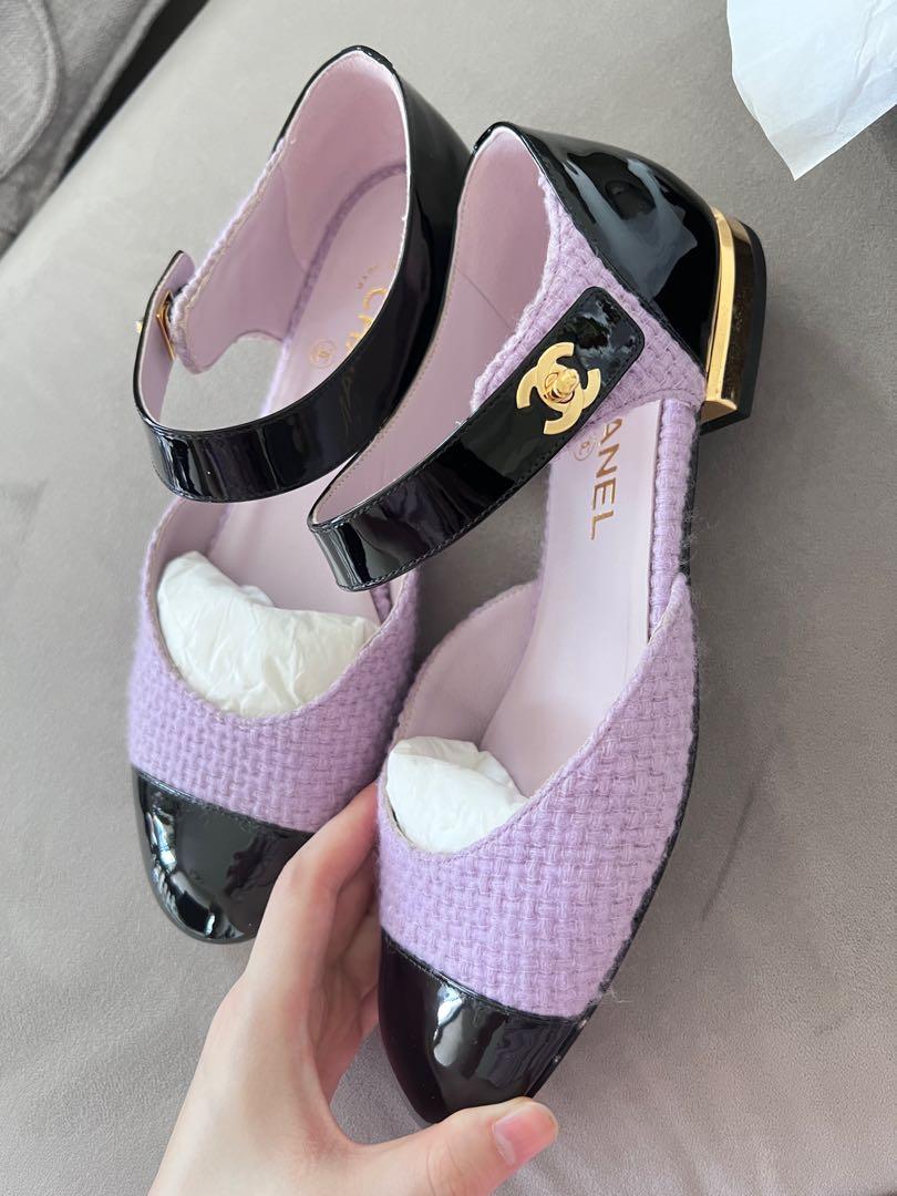 Purple cheap chanel shoes