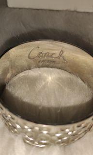 Coach est 1941 signature silver bangle bracelet