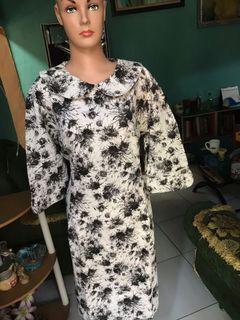 Dress floral black white NO MINUS