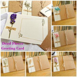 Dried Flowers Gift Card - Greeting Cards for Teachers Day Birthday Thank You Best Wishes Farewell Wedding Anniversary