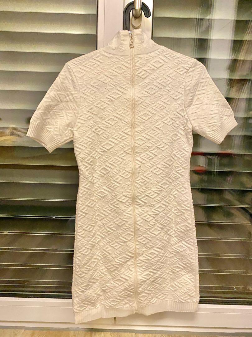 Fendi - x Skims Embossed Short Sleeve Dress