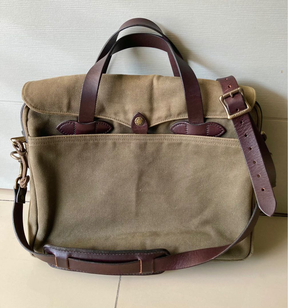 Filson Rugged Twill Original Briefcase in Otter Green, Men's Fashion