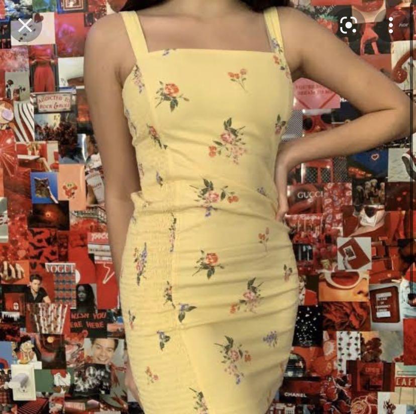 Yellow bodycon dress forever 21 cheap