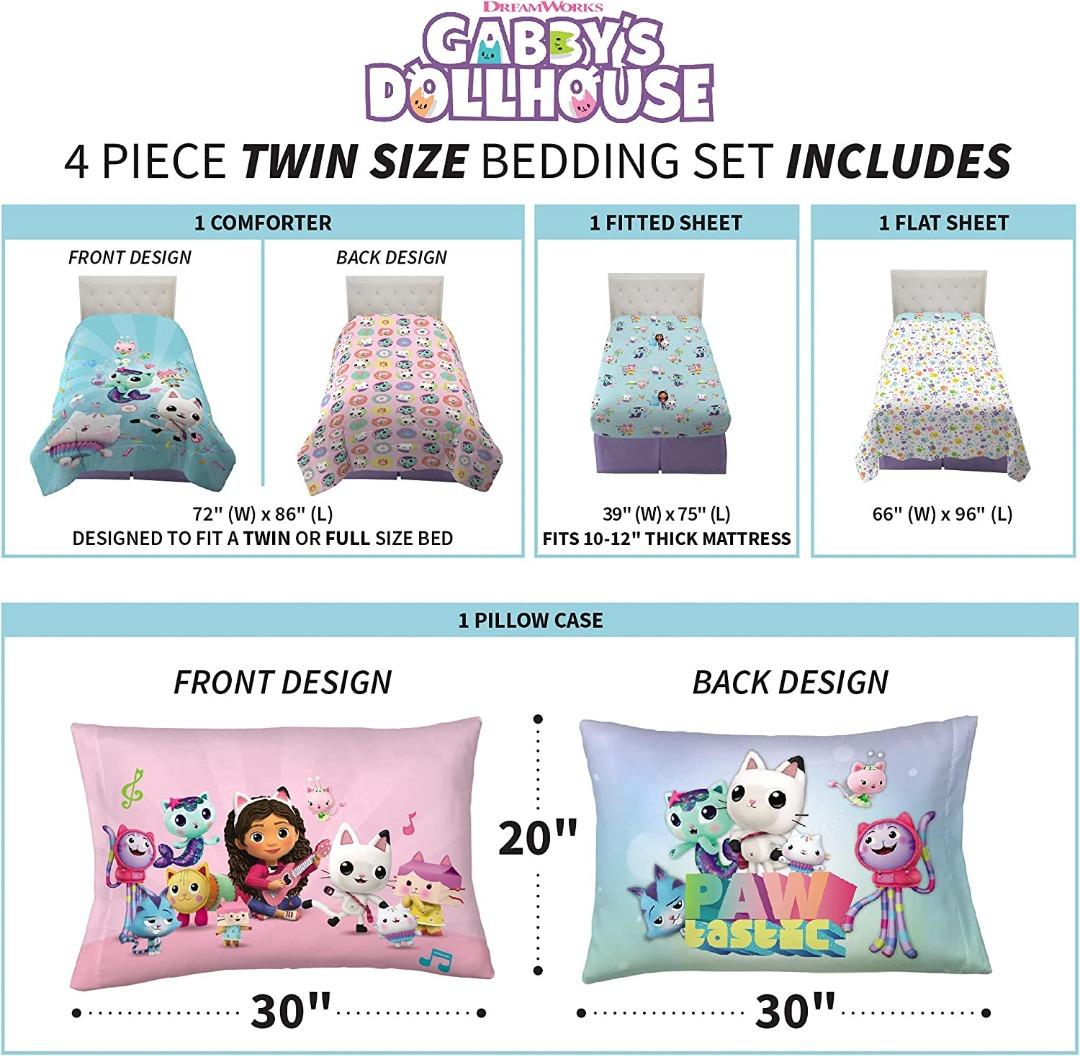 Franco Gabby's Dollhouse Kids Bedding Super Soft Comforter and Sheet