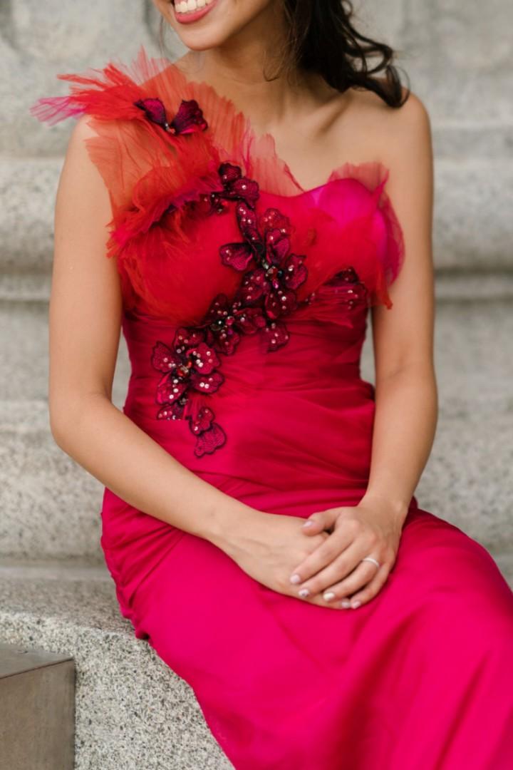 Fuchsia wedding dress online