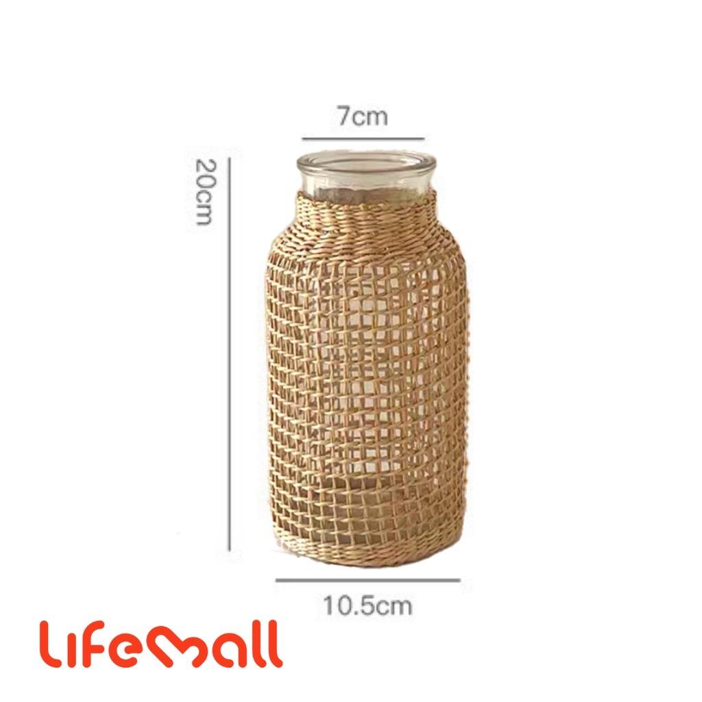 Handwoven Rattan Vase /Vintage Style Vase, Furniture & Home Living, Home Decor, Vases