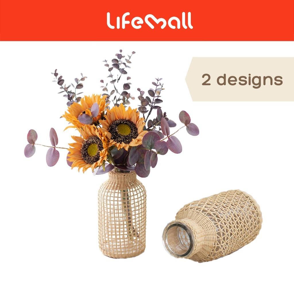 Handwoven Rattan Vase /Vintage Style Vase, Furniture & Home Living, Home Decor, Vases