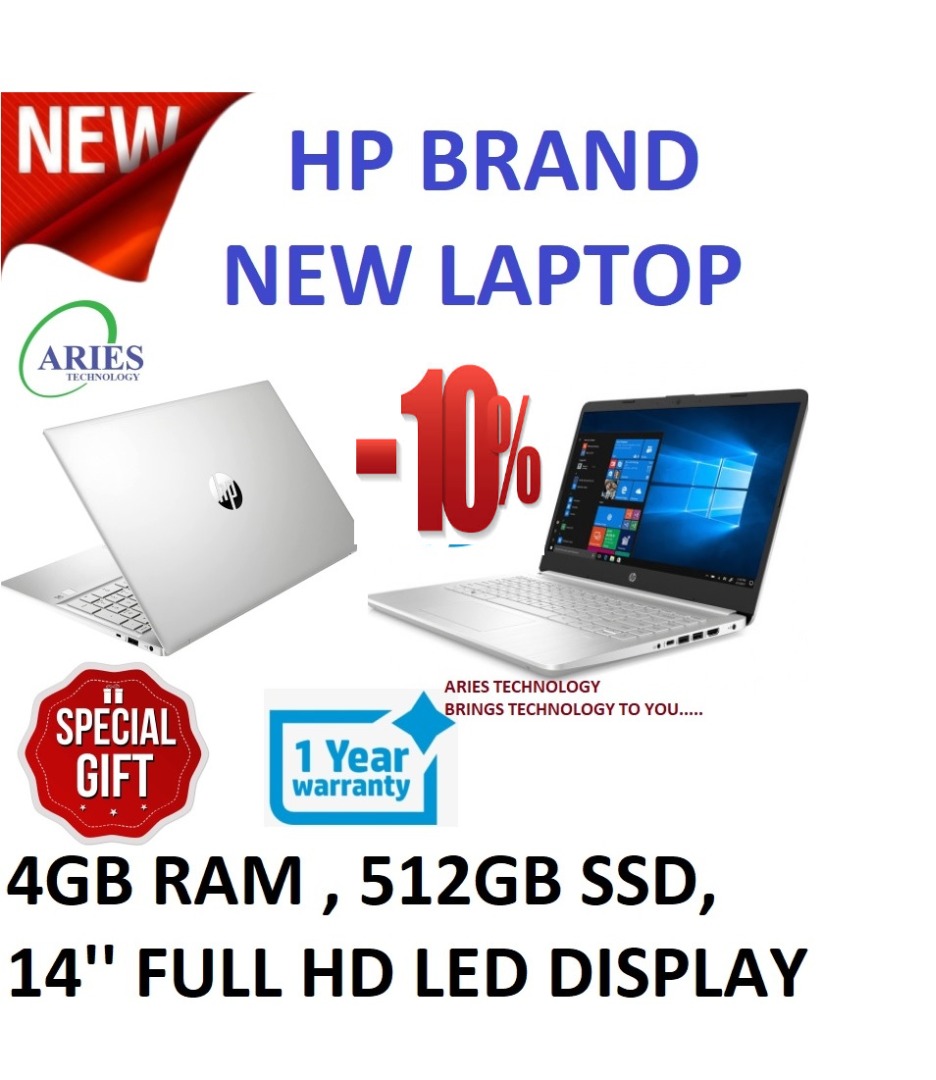Hp Brand New laptop 10 off 1 Year Warranty Import From Overseas