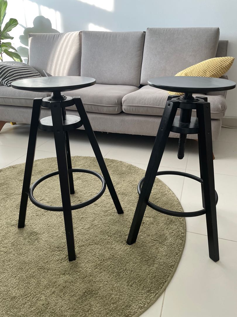 IKEA Bar Stool x 2pcs Adjustable Heights, Furniture & Home Living, Furniture, Chairs on Carousell