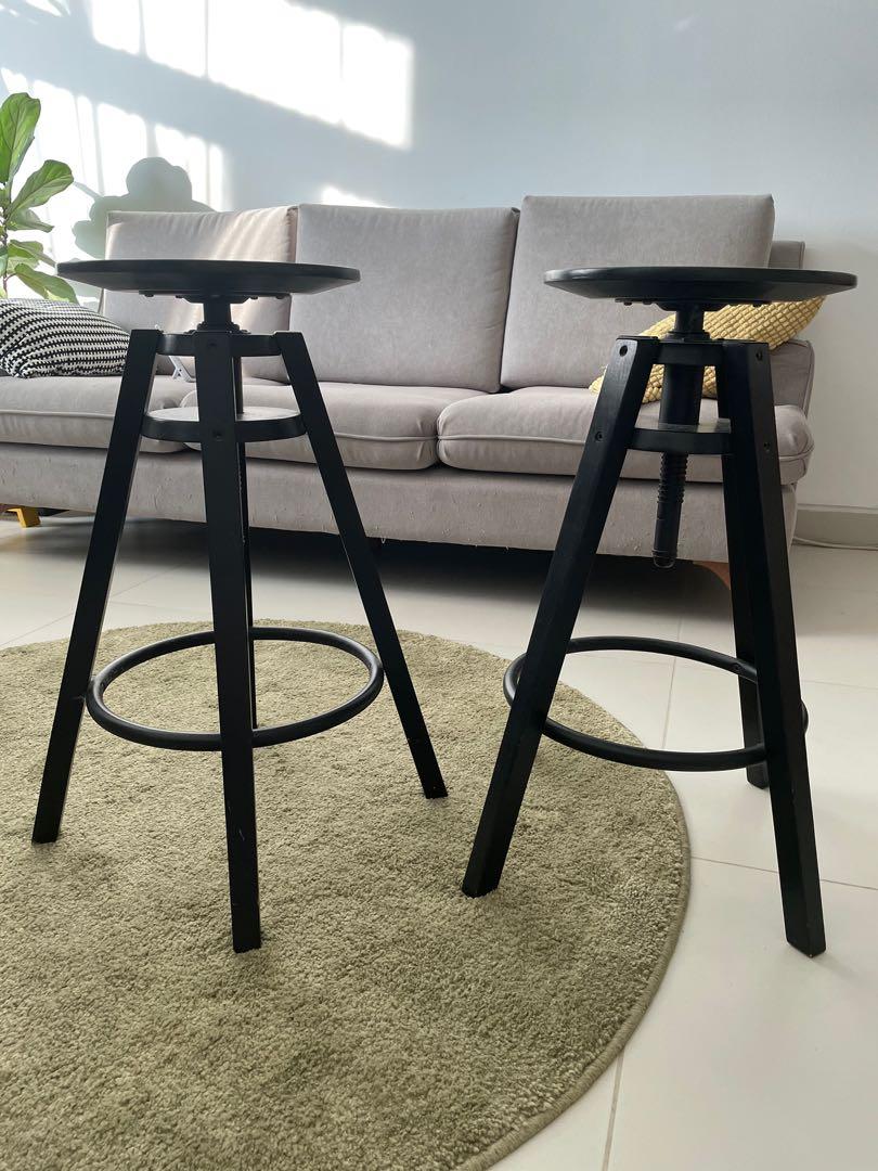 IKEA Bar Stool x 2pcs Adjustable Heights, Furniture & Home Living, Furniture, Chairs on Carousell